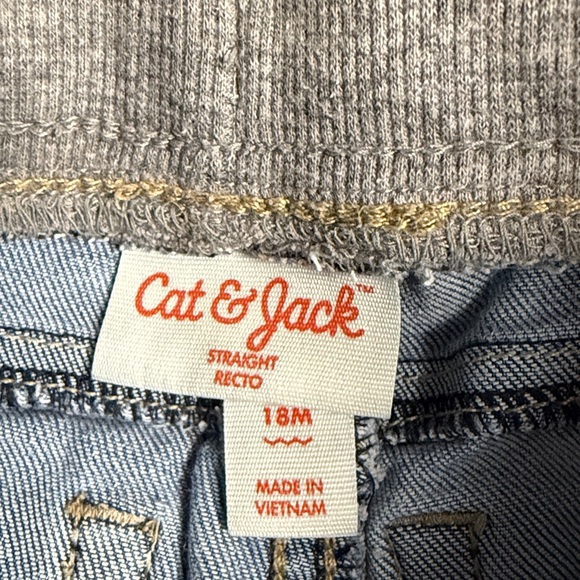 Cat & Jack - Blue Denim with Grey Ribbed elastic Waistband - Picture 3 of 3